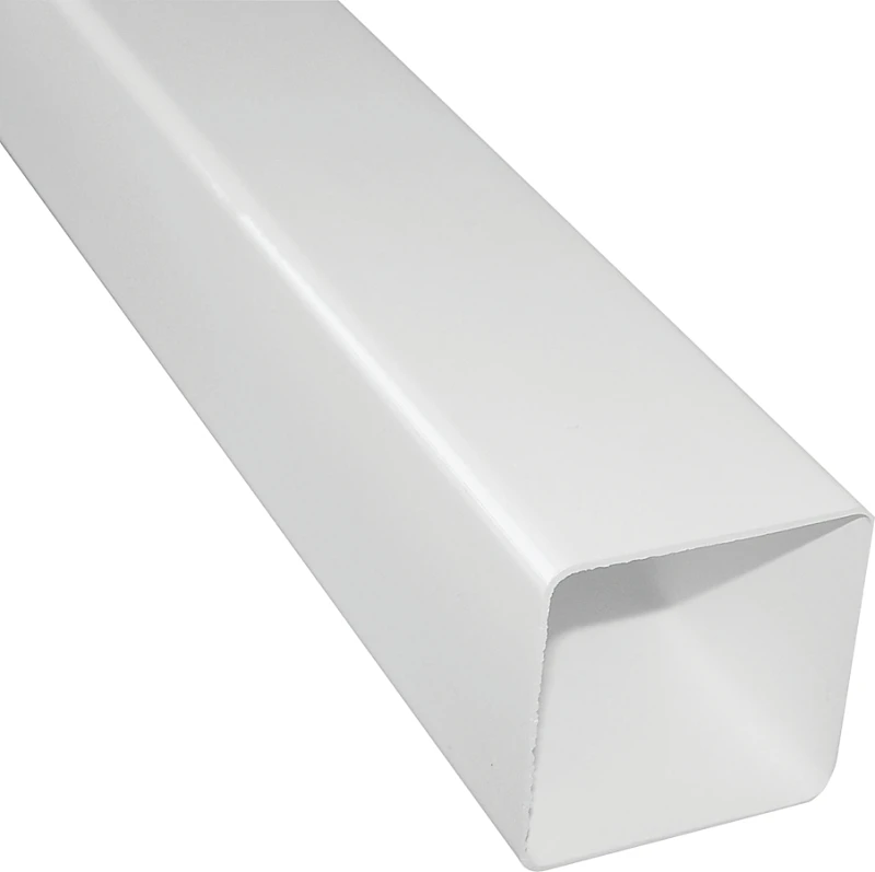 2.5-inch White Vinyl Square Gutter Downspout - 10 Ft