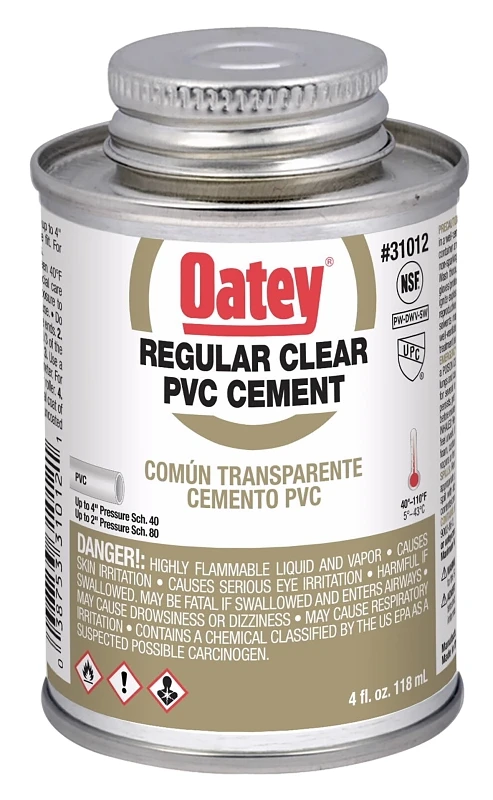 4 Oz Regular Bodied Clear Pvc Cement – Fast-set Solvent Weld For Pvc Piping