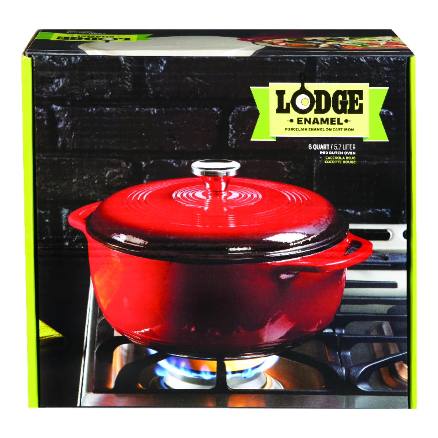 6 Qt. Enameled Cast Iron Dutch Oven, Red, Model Ec6d43