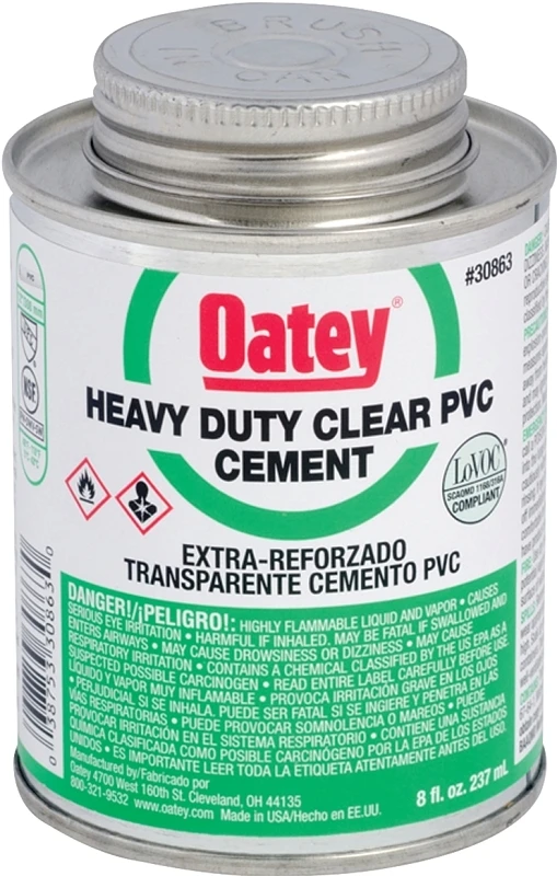 16 Oz Heavy-duty Clear Pvc Cement — Medium-set For Dwv, Water & Electrical Piping