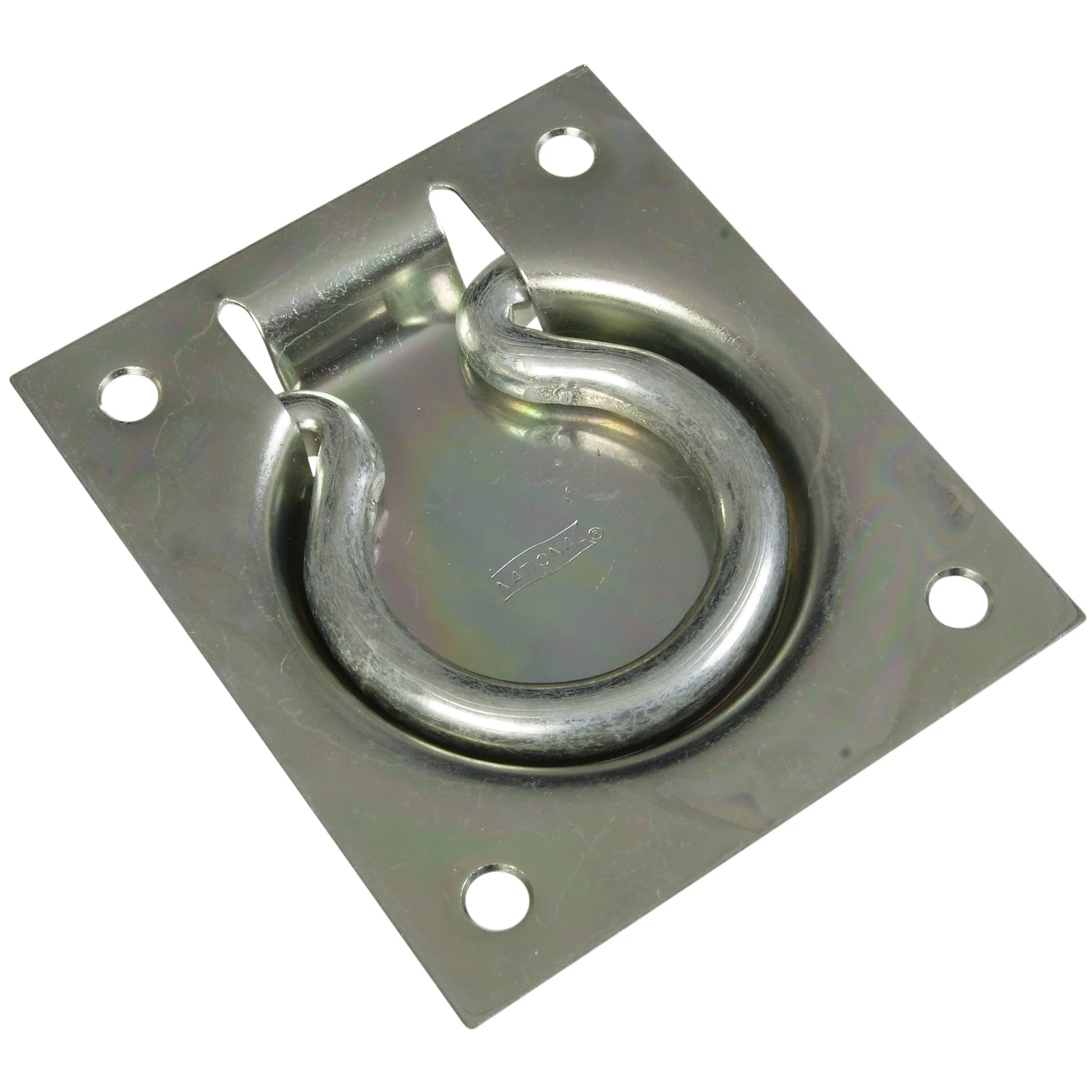 Hardware Flush Ring Pull, 3" X 3-1/2", Zinc-plated Steel, 100 Lb Load