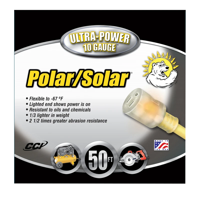 Southwire Outdoor Extension Cord, 10/3 Yellow, 50 Ft.