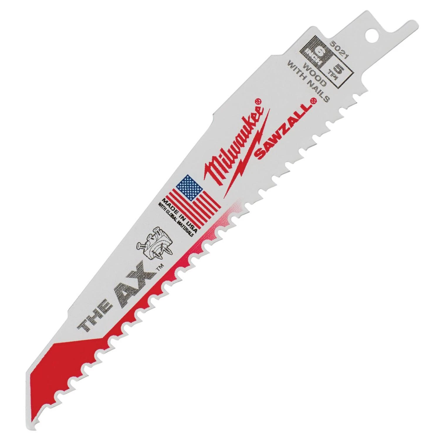 Sawzall The Ax 6 In. 5 Tpi Wood With Nails Demolition Reciprocating Saw Blade (bulk)