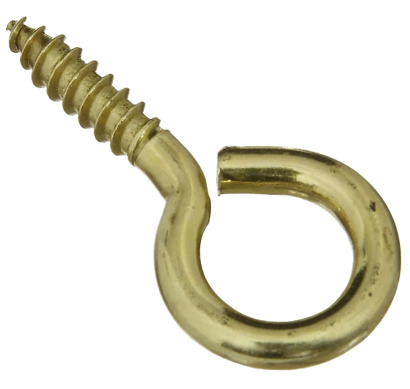 Large Screw Eye, Solid Brass, 1-5/8 In., 3-pk.
