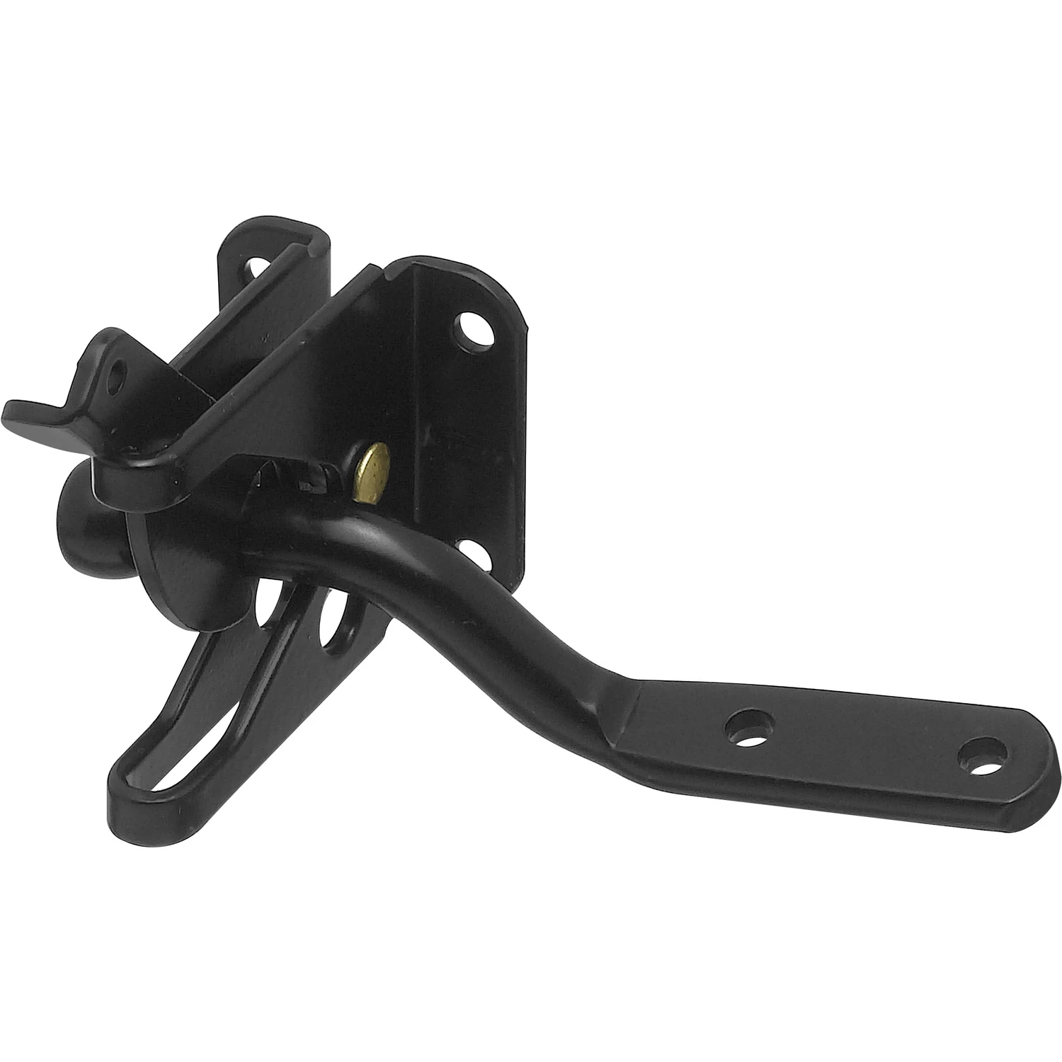 Black Steel Automatic Gate Latch, 4.44 In H, Self-latching, Model N101121