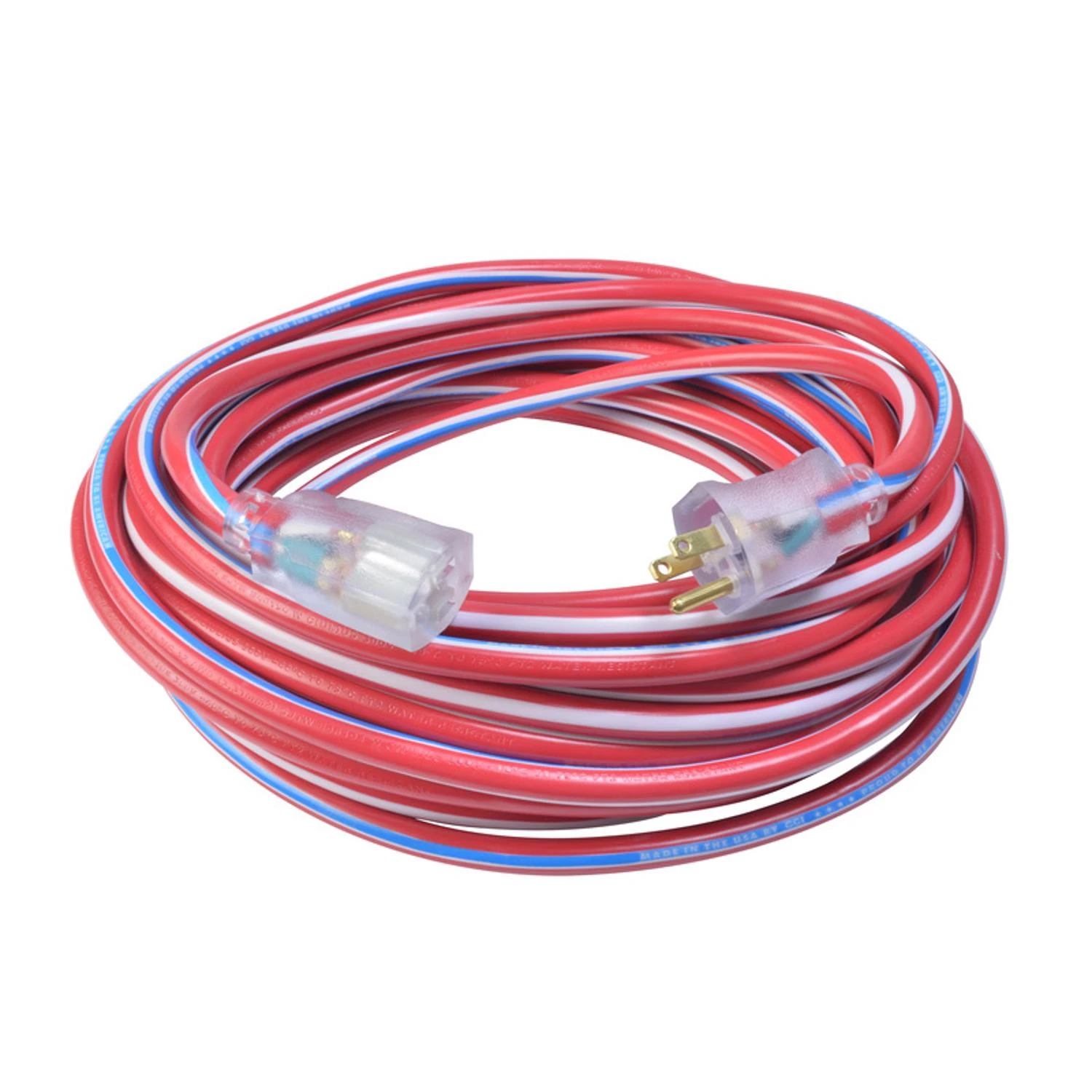Wounded Warrior Project 50 Ft. 12/3 Indoor/outdoor Patriotic Extension Cord