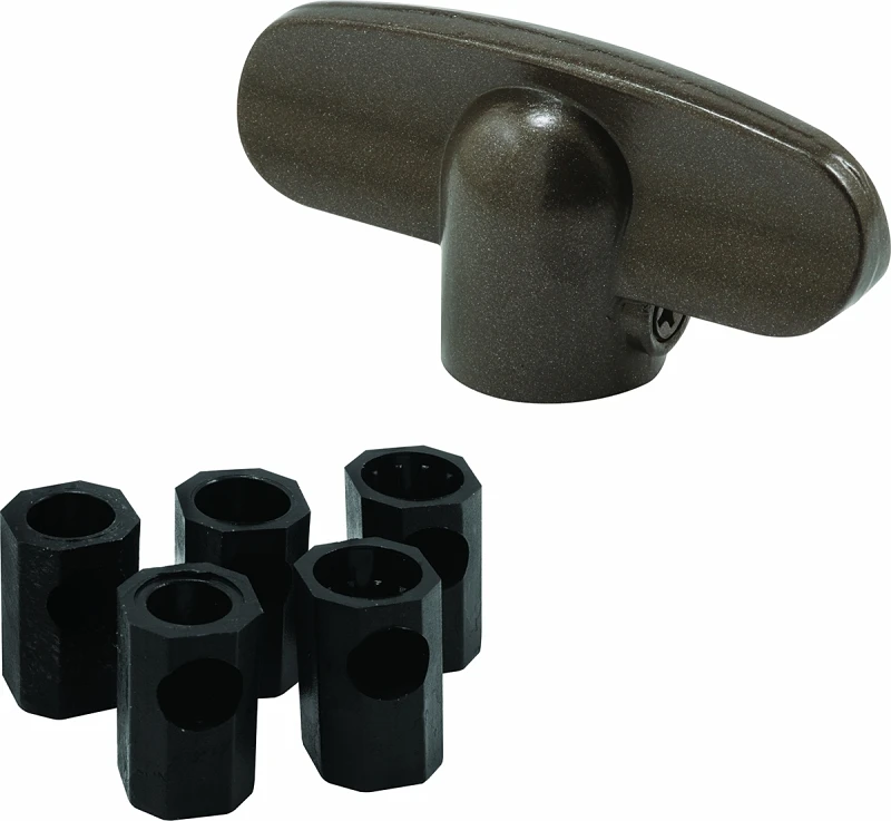 Tee-crank Casement Window Handle, Universal, Bronze, 2-pk.