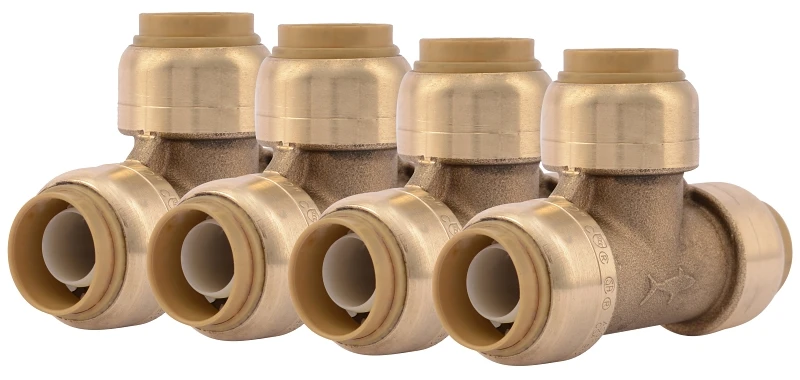 1/2 In. X 1/2 In. X 1/2 In. Brass Push-to-connect Tee (4-pack)