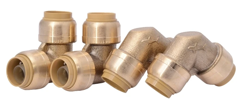 1/2 In. X 1/2 In. 90 Deg. Push-to-connect Brass Elbow(1/4 Bend) (4-pack)