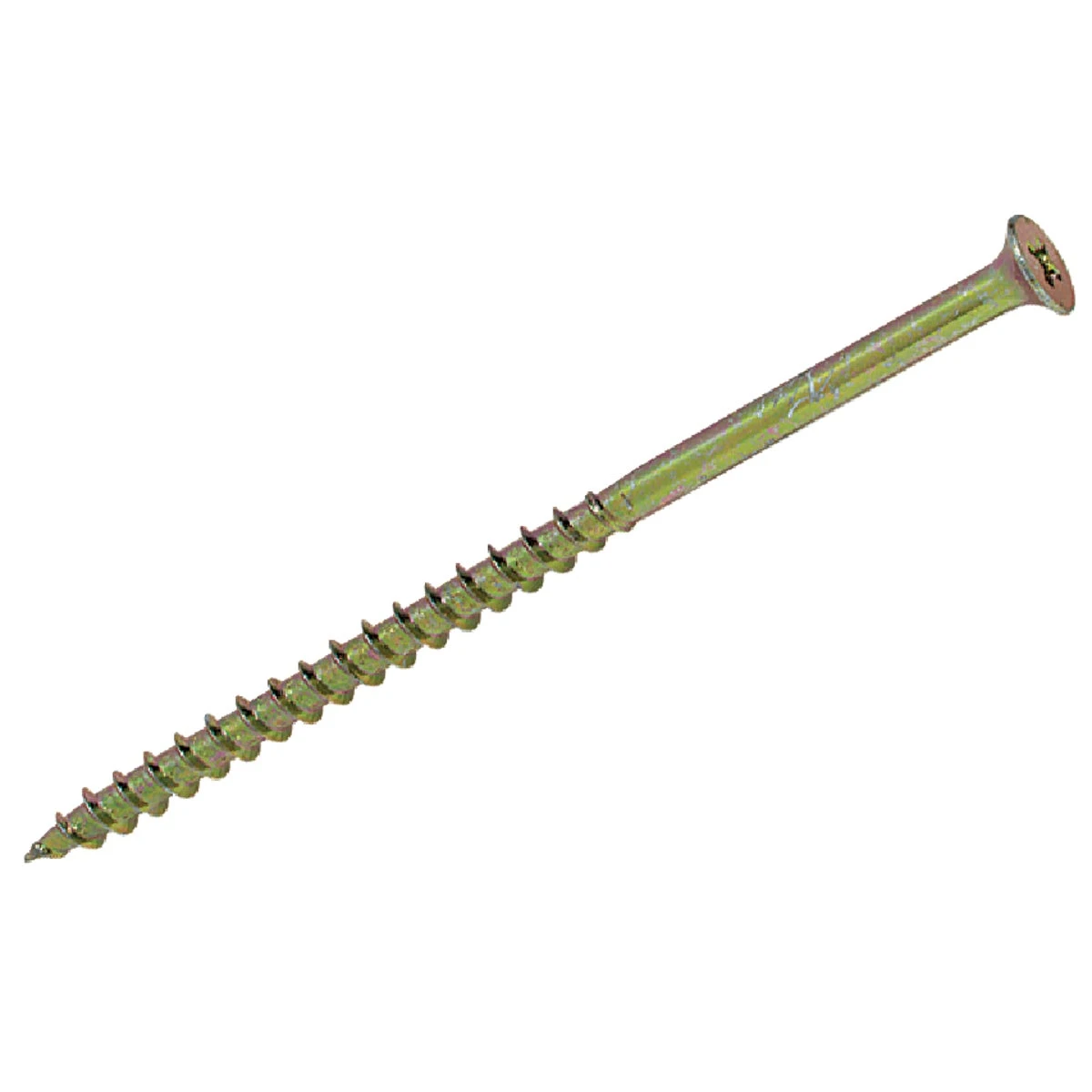 #10 X 4 In. #2 Phillips Cabinet Screw - Bugle Head, Yellow Zinc, 1000 Count