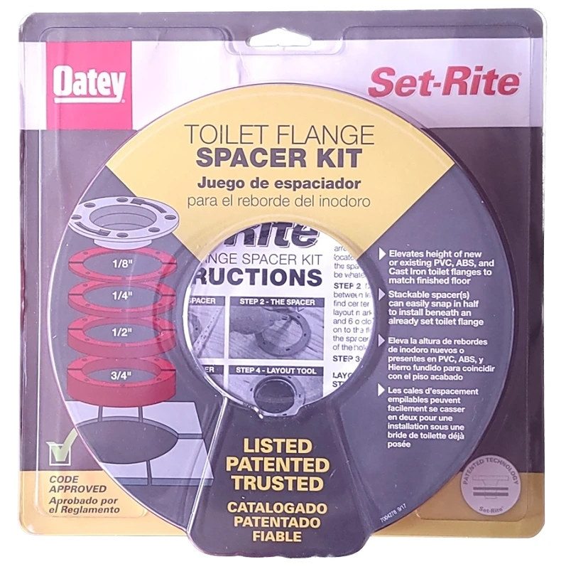 Set-rite Toilet Flange Spacer Kit With Four Sizes: 1/8, 1/4, 1/2, 3/4 Inches