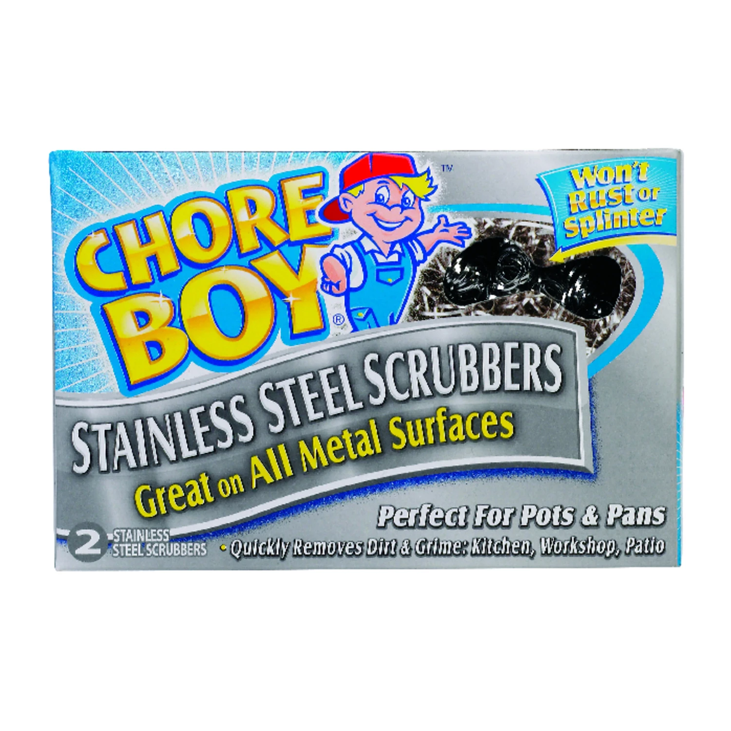 Stainless-steel Scouring Pads, 2-pk.