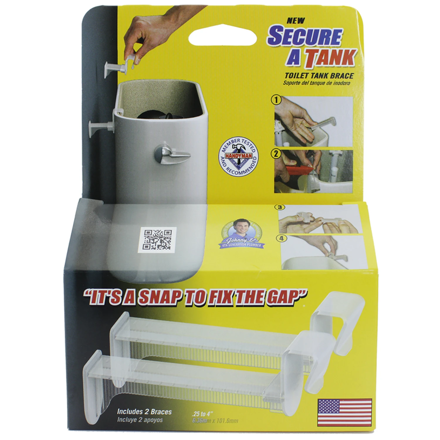 Toilet Tank Brace White - Model Sat-068 - Adjustable And Easy To Install