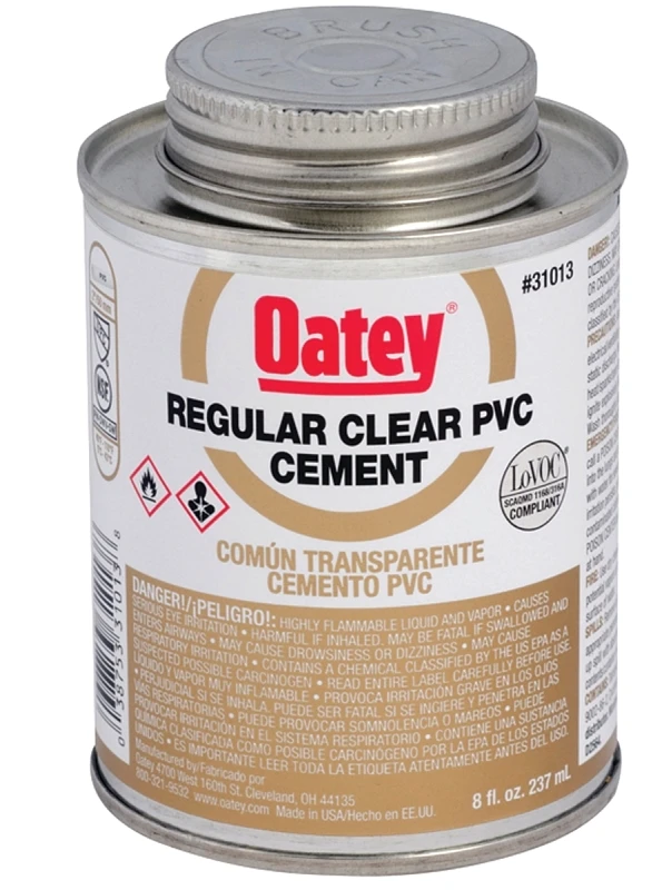 32 Oz Regular Bodied Clear Pvc Cement — Fast-setting, Clear Solvent-weld For Pvc Piping