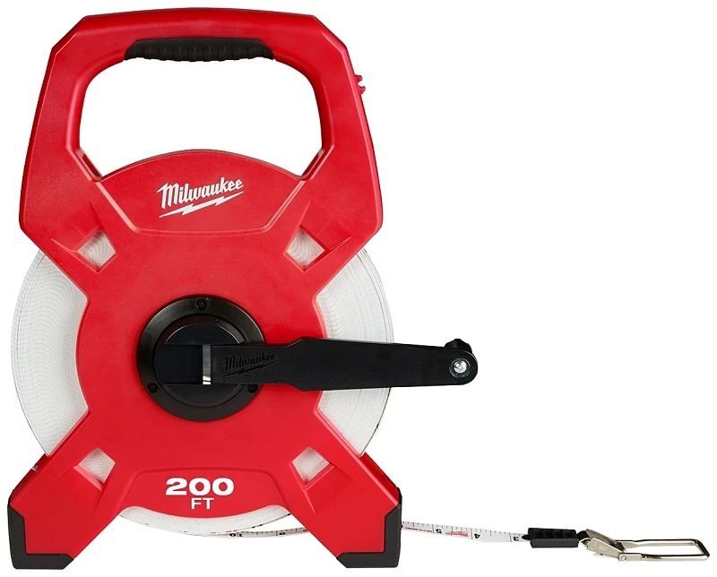 200 Ft. Fiberglass Open Reel Tape Measure With Grime Guard Blade Wiper