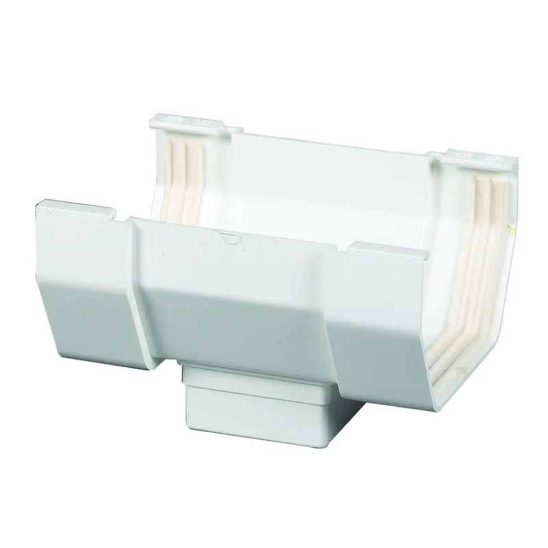 5 In. Center Drop Outlet For White Vinyl Contemporary Gutter T0506