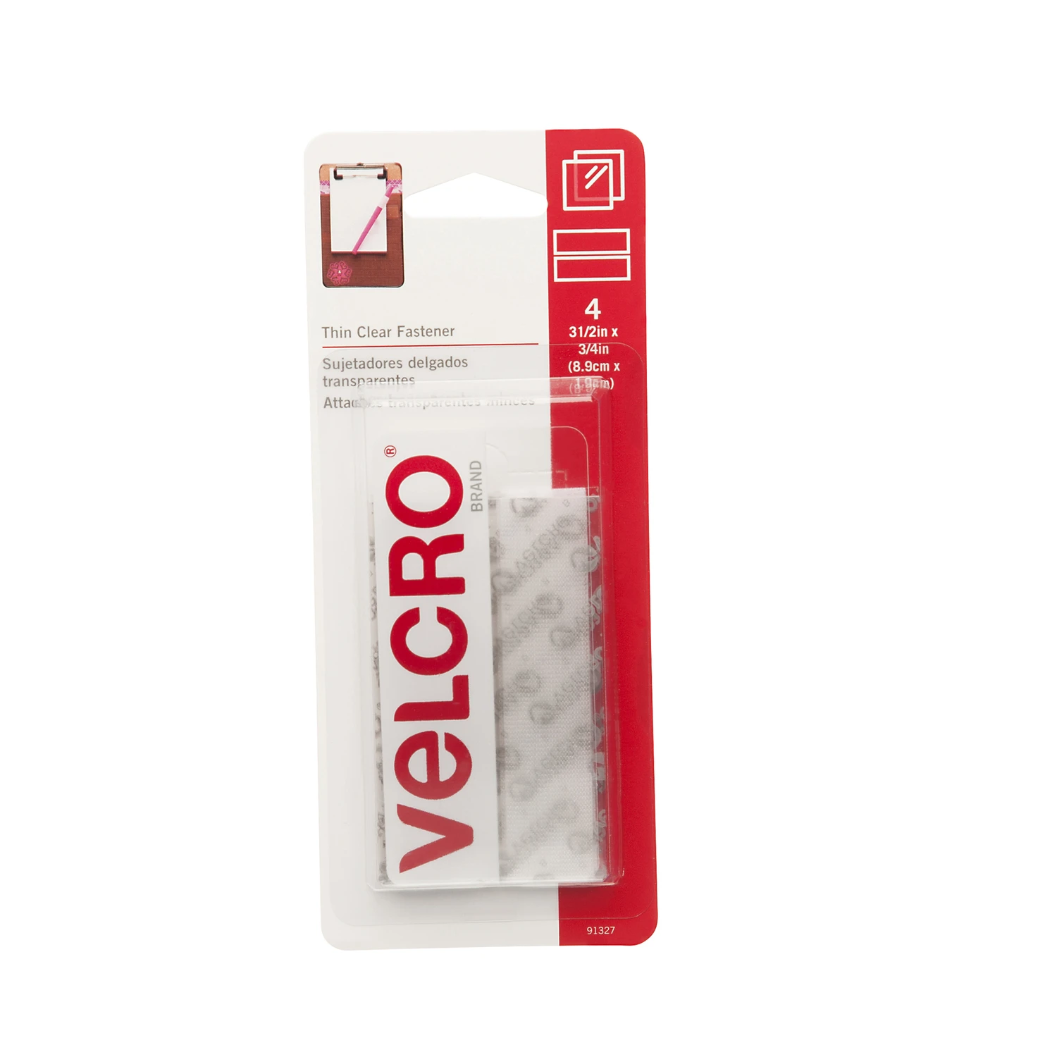 Thin Clear Fasteners, 3.5 X 3/4 In. Strips, 4-ct.