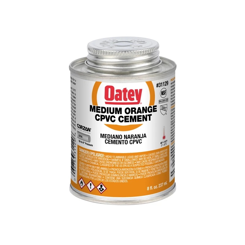 8 Oz. Medium Bodied Orange Cpvc Cement For Pipe And Fittings