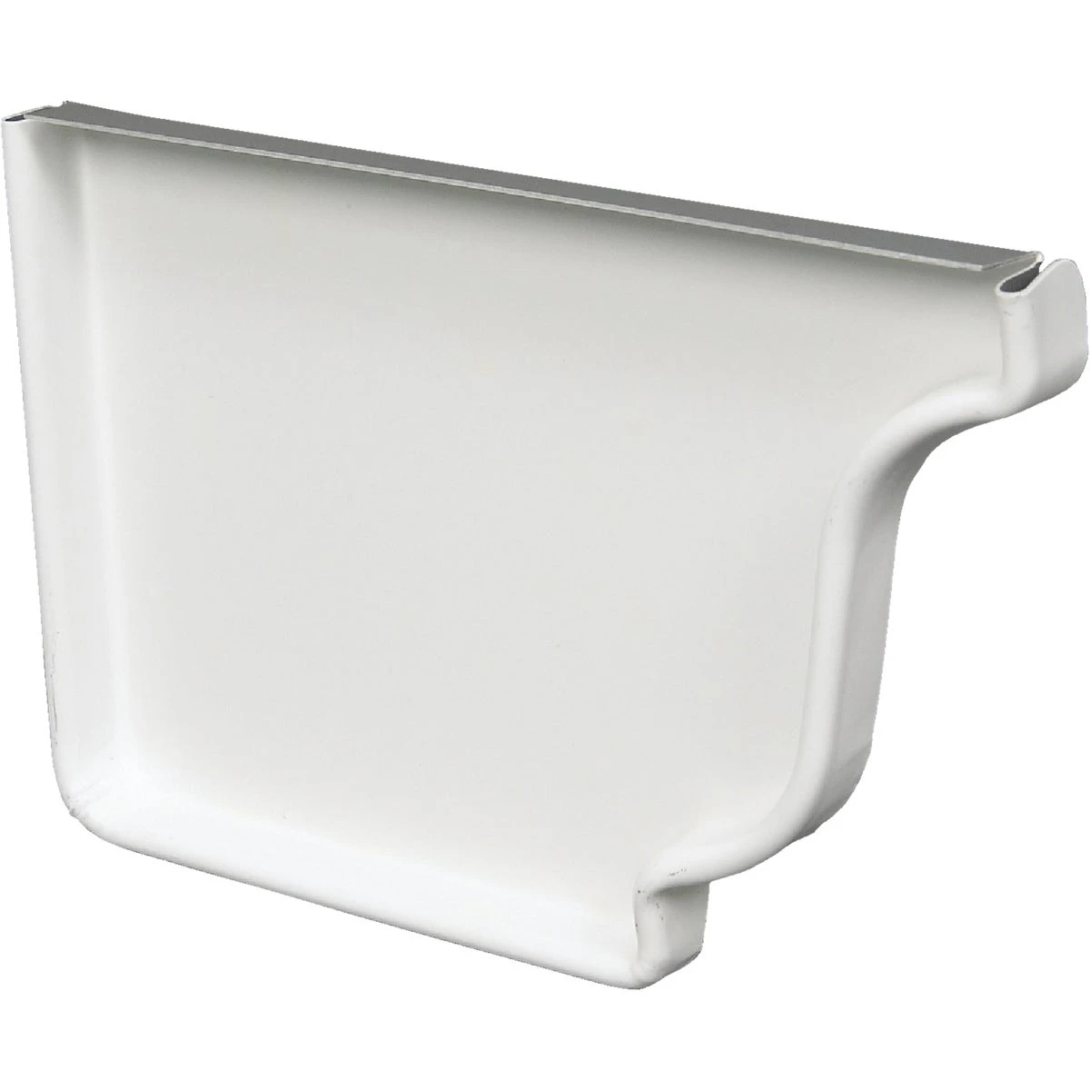 5 In. Galvanized White Left Gutter End Cap
