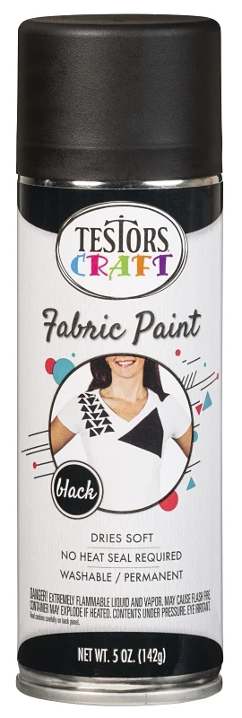 Craft Fabric Spray Paint, Black, 5-oz.