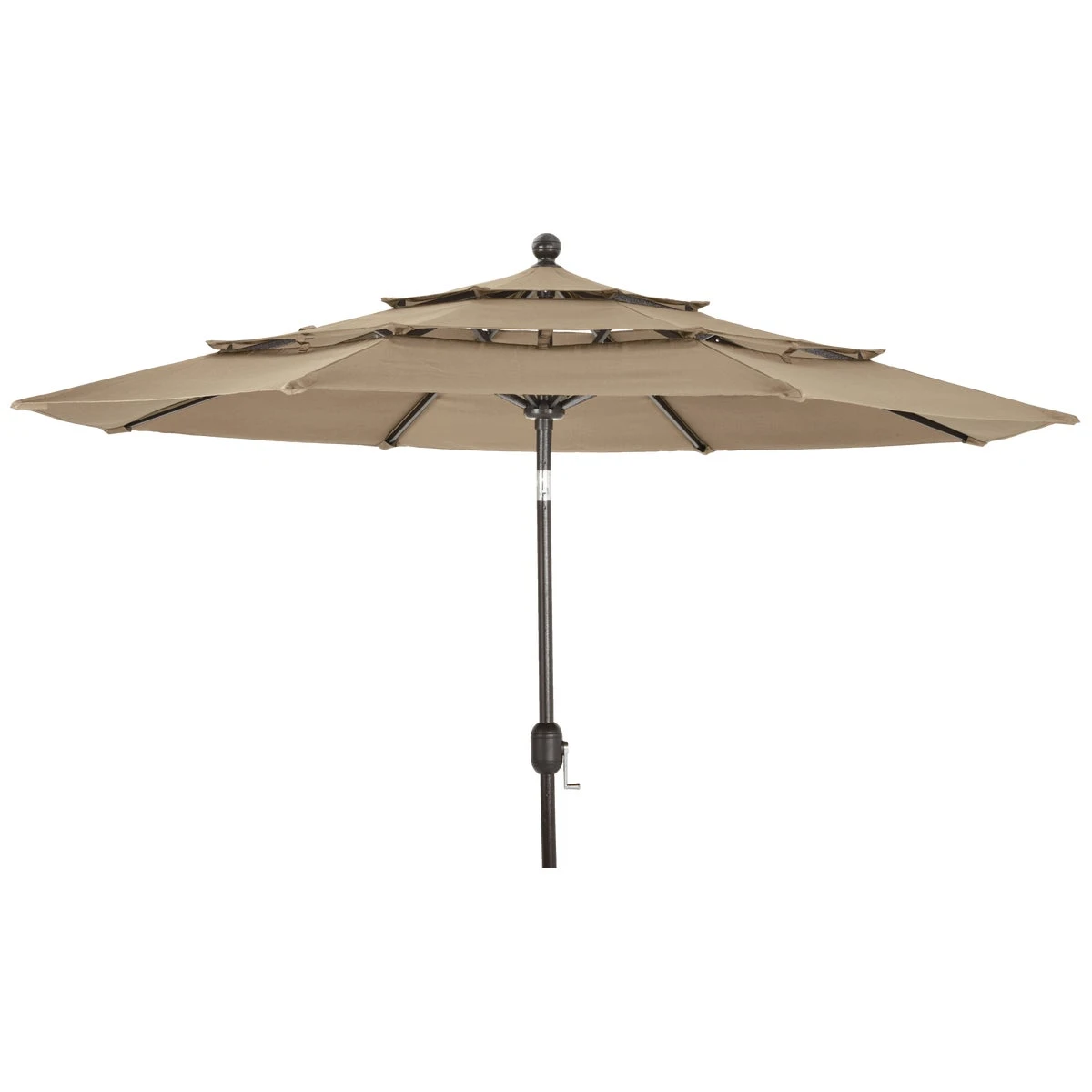 9 Ft. 3-tier Tilt/crank Tan Patio Umbrella Tjau-042-t