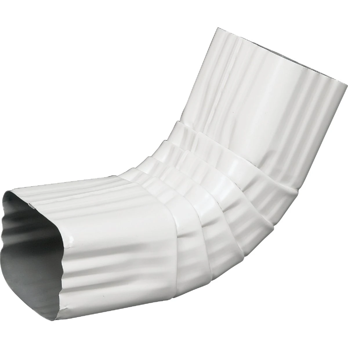 2 X 3 Inch Galvanized White Front Downspout Elbow, Model 33064