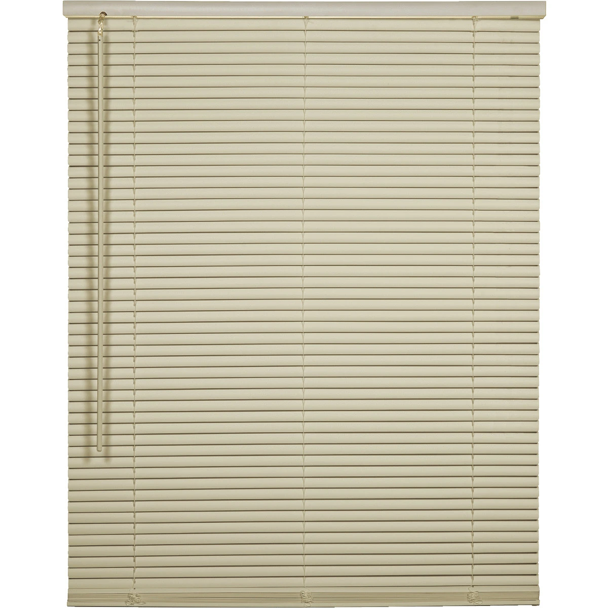 36 In. X 64 In. X 1 In. Ivory Vinyl Light Filtering Cordless Mini Blind