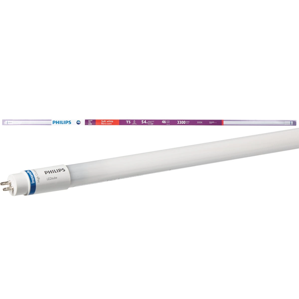 54w Equivalent 46 In. Soft White T5 Mini Bi-pin Led Tube Light