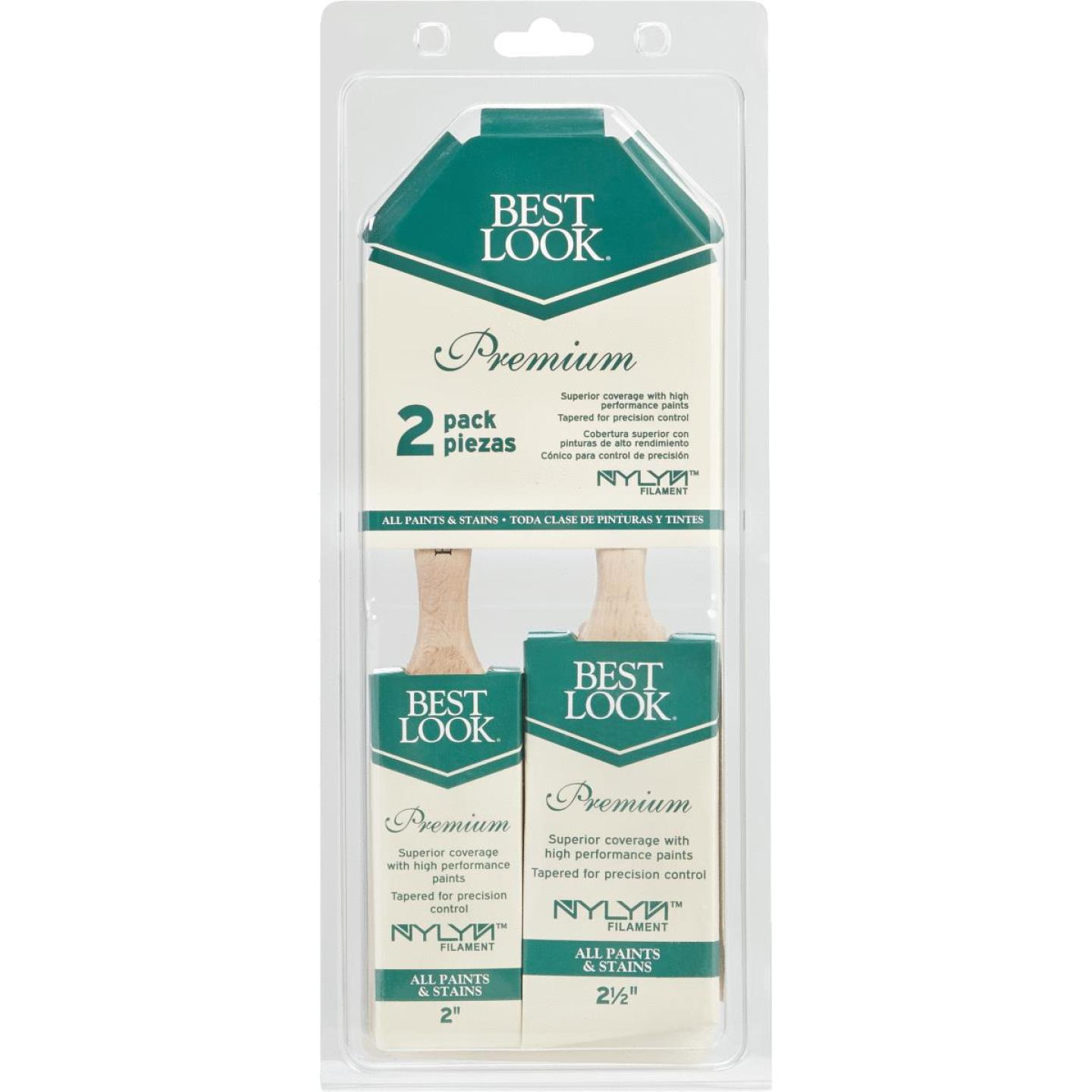 Premium Paint Brush Set - 2-piece With 2.5" Angle Sash And 2" Flat Brush