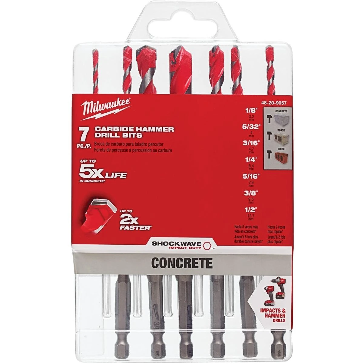 Shockwave 7-piece Large Masonry Drill Bit Set