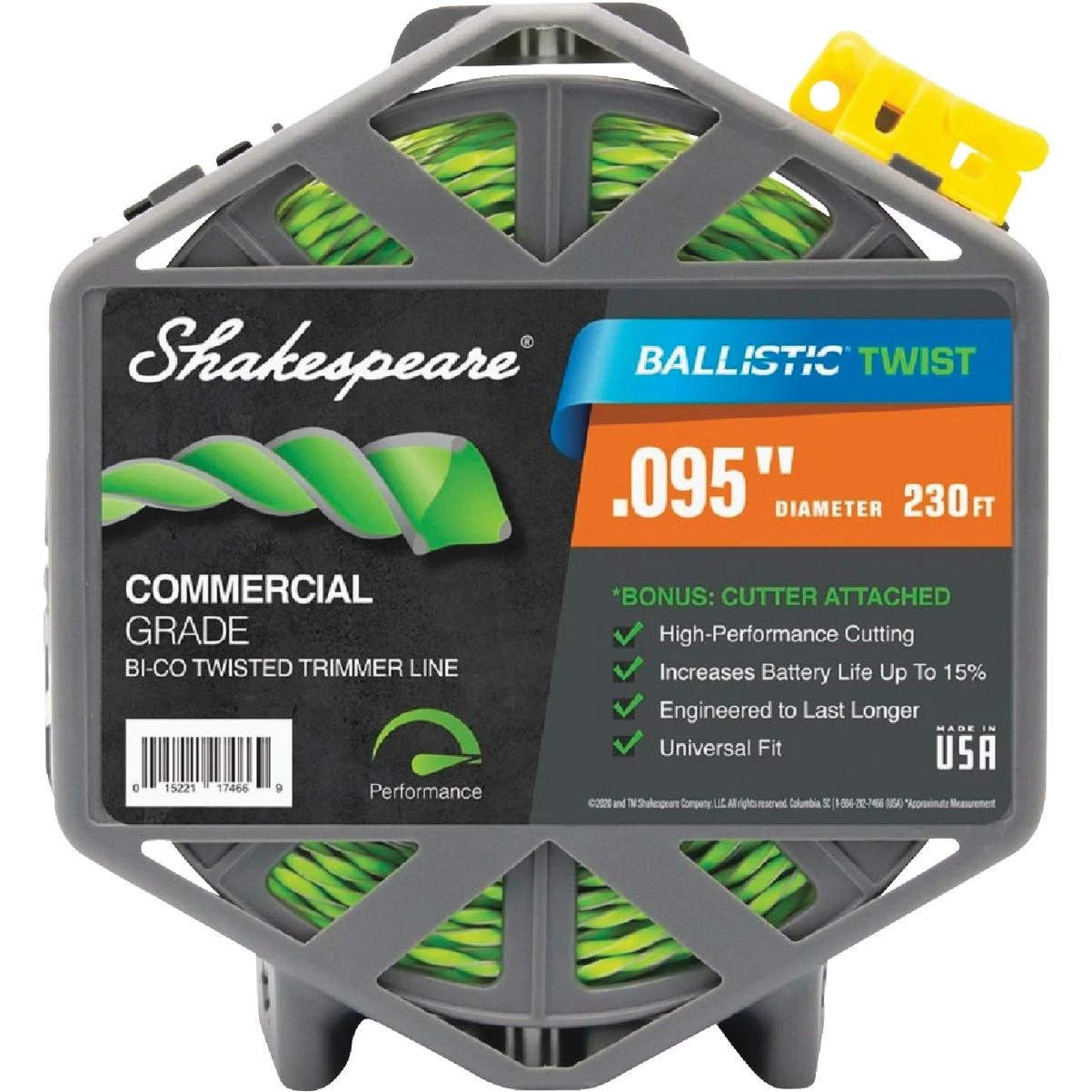 Ballistic Twist 0.095 In. X 230 Ft. Trimmer Line With Cutter
