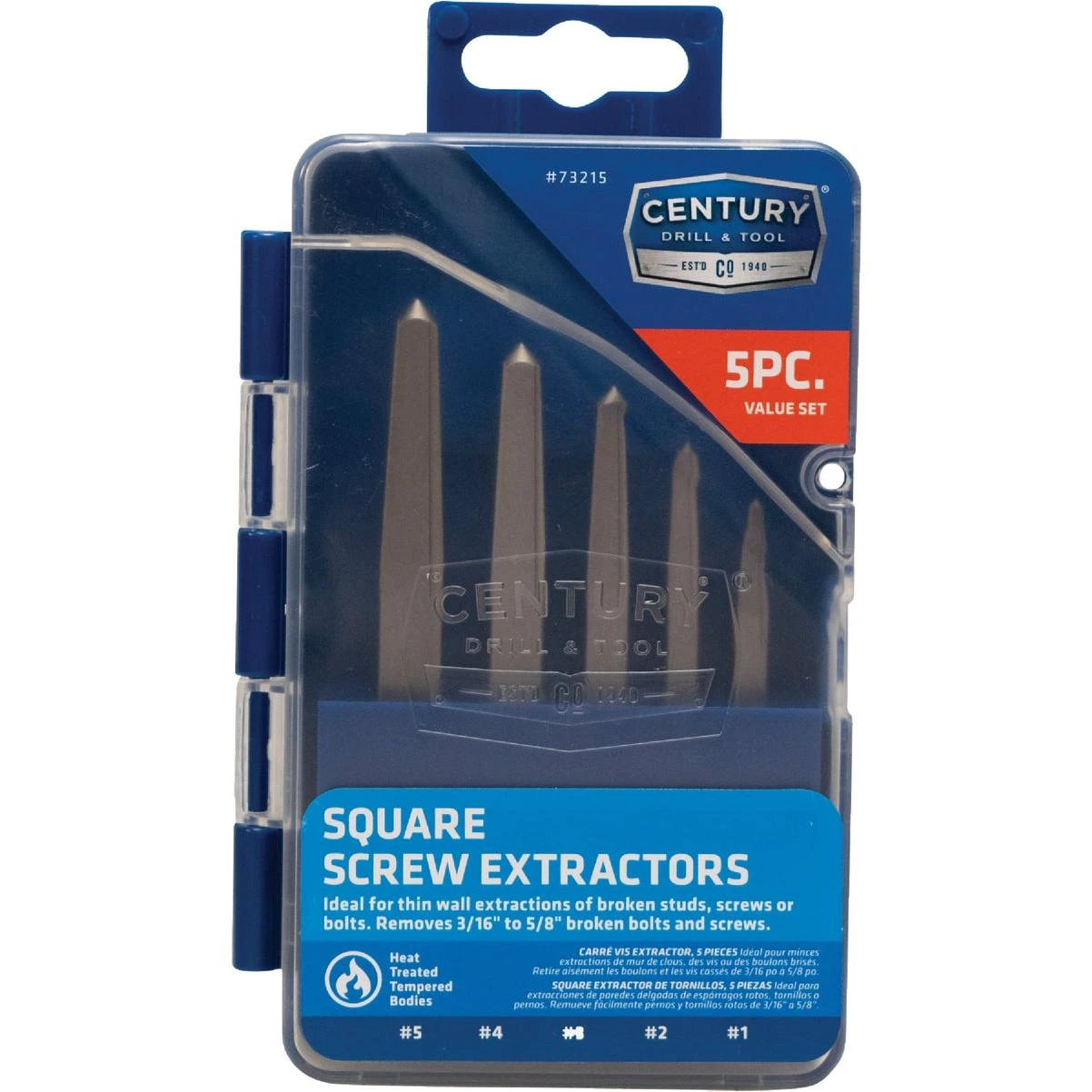 Square Flute Screw Extractor (5-piece)