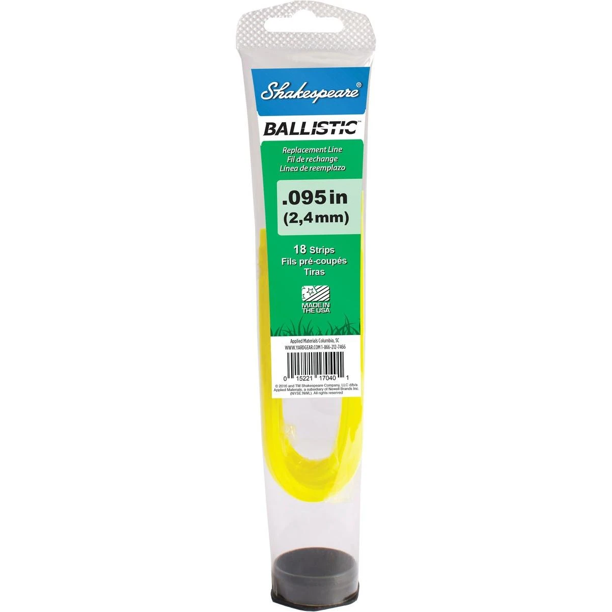 0.095 In. X 12 In. Ballistic Hybrid Pre-cut Trimmer Line (18-count)