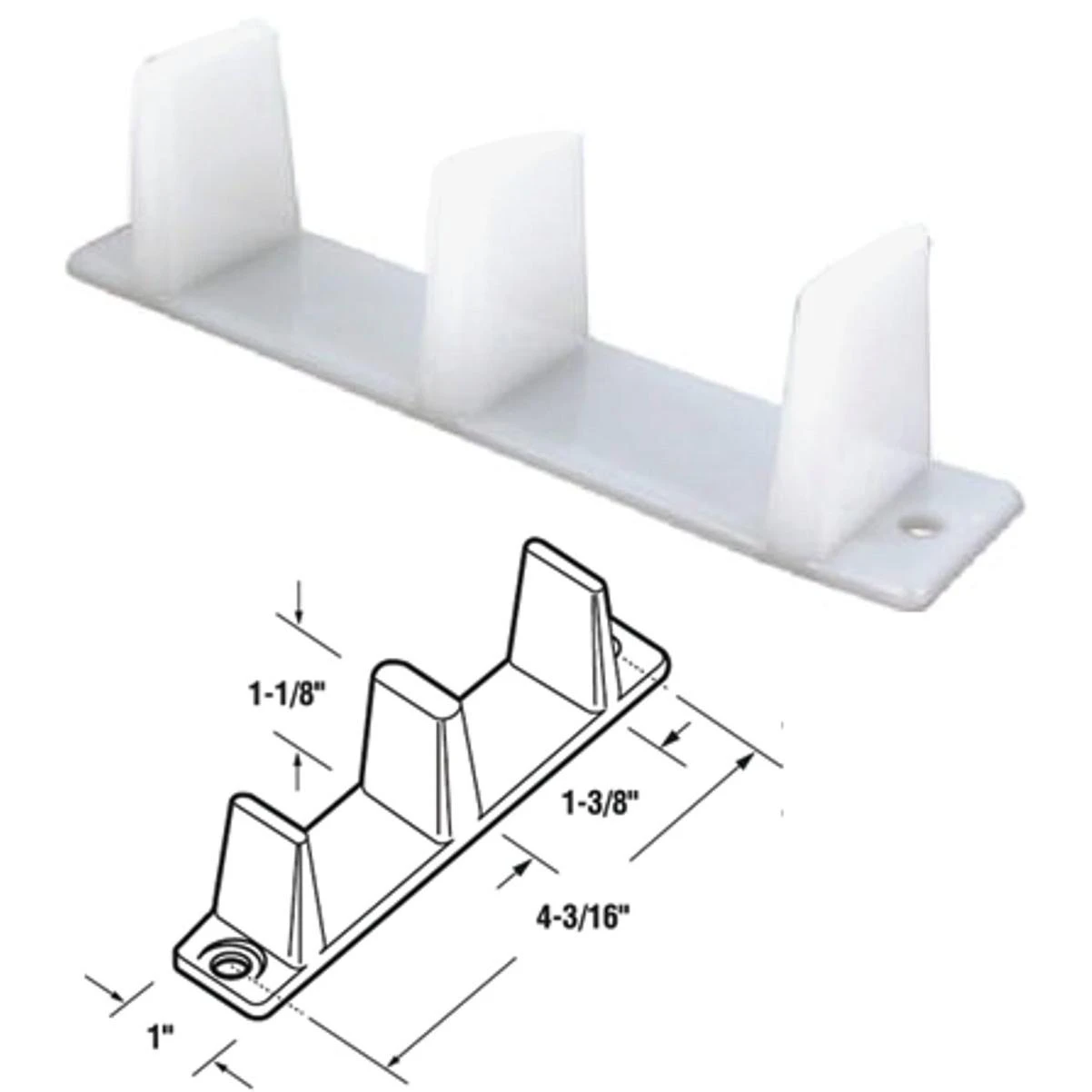 Prime-line Universal Bottom Mount Bypass Door Floor Guide (2 Count)