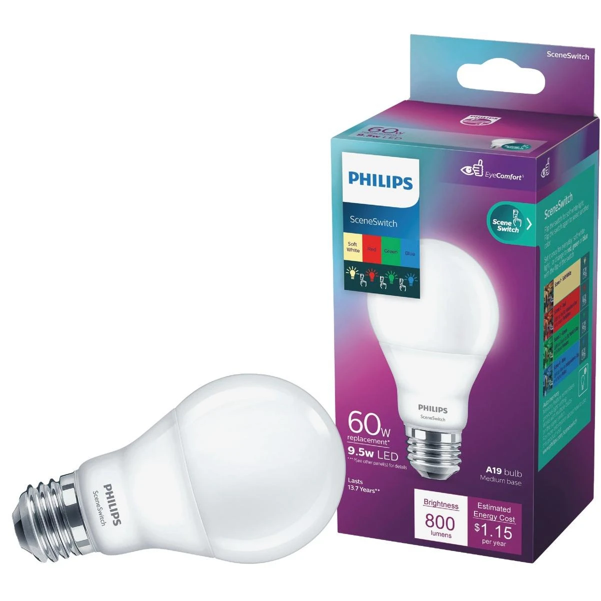 Sceneswitch Indoor/outdoor 60w Equivalent Soft White A19 Medium Led Light Bulb