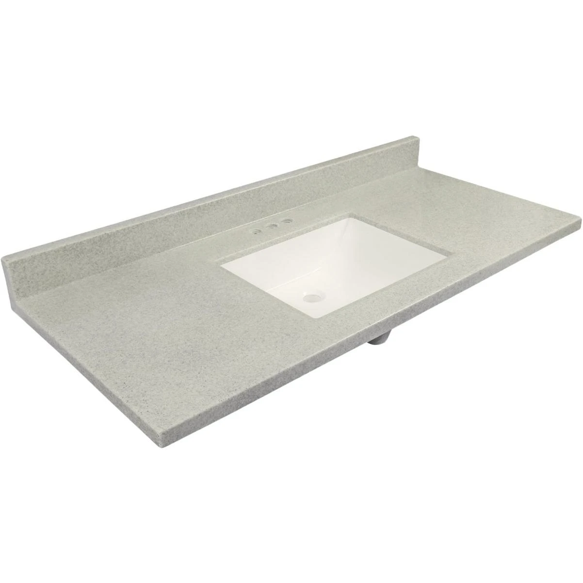 49 In. W X 22 In. D Pewter Cultured Marble Vanity Top With Rectangular Wave Bowl