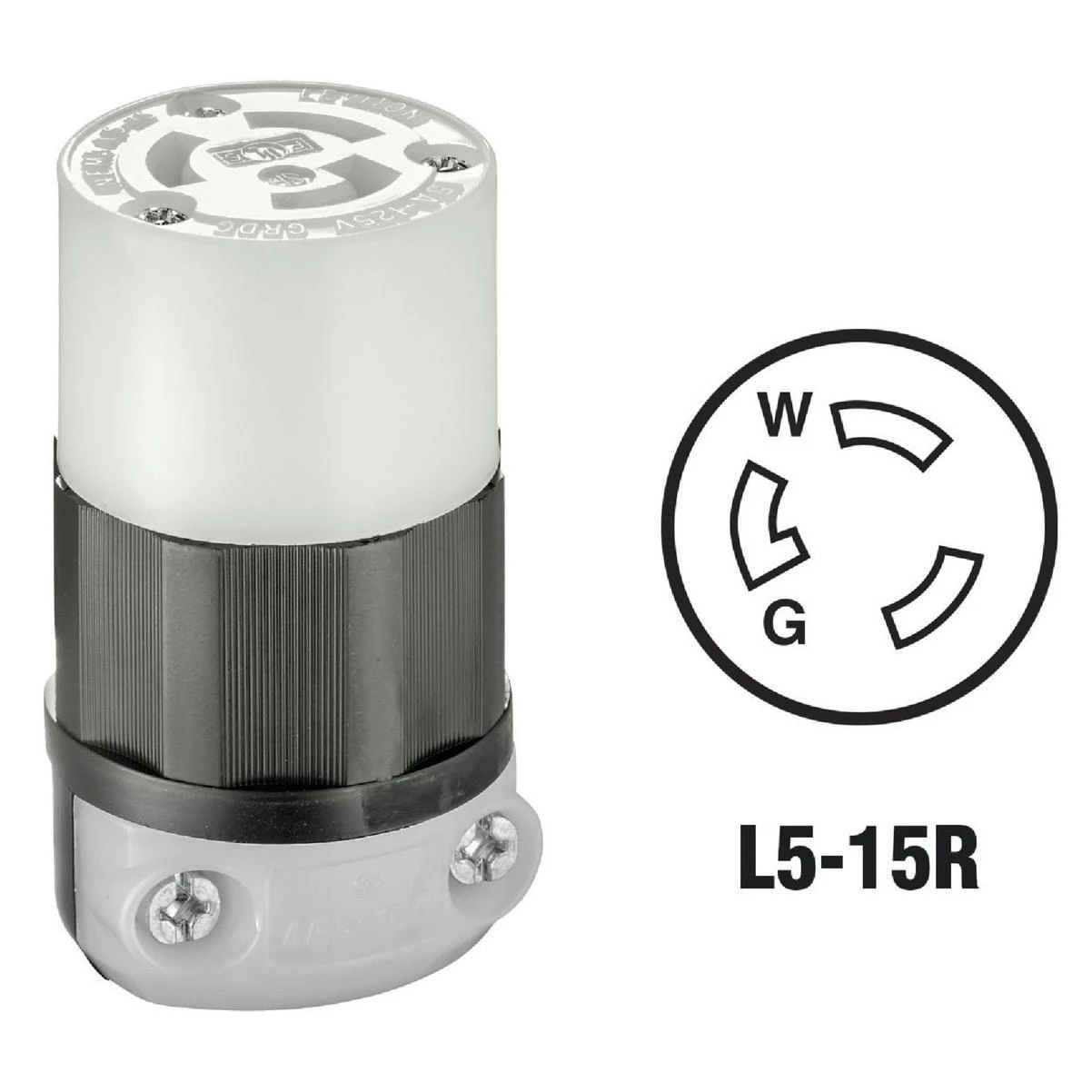 15a 125v 3-wire 2-pole Industrial Grade L5-15r Locking Cord Connector