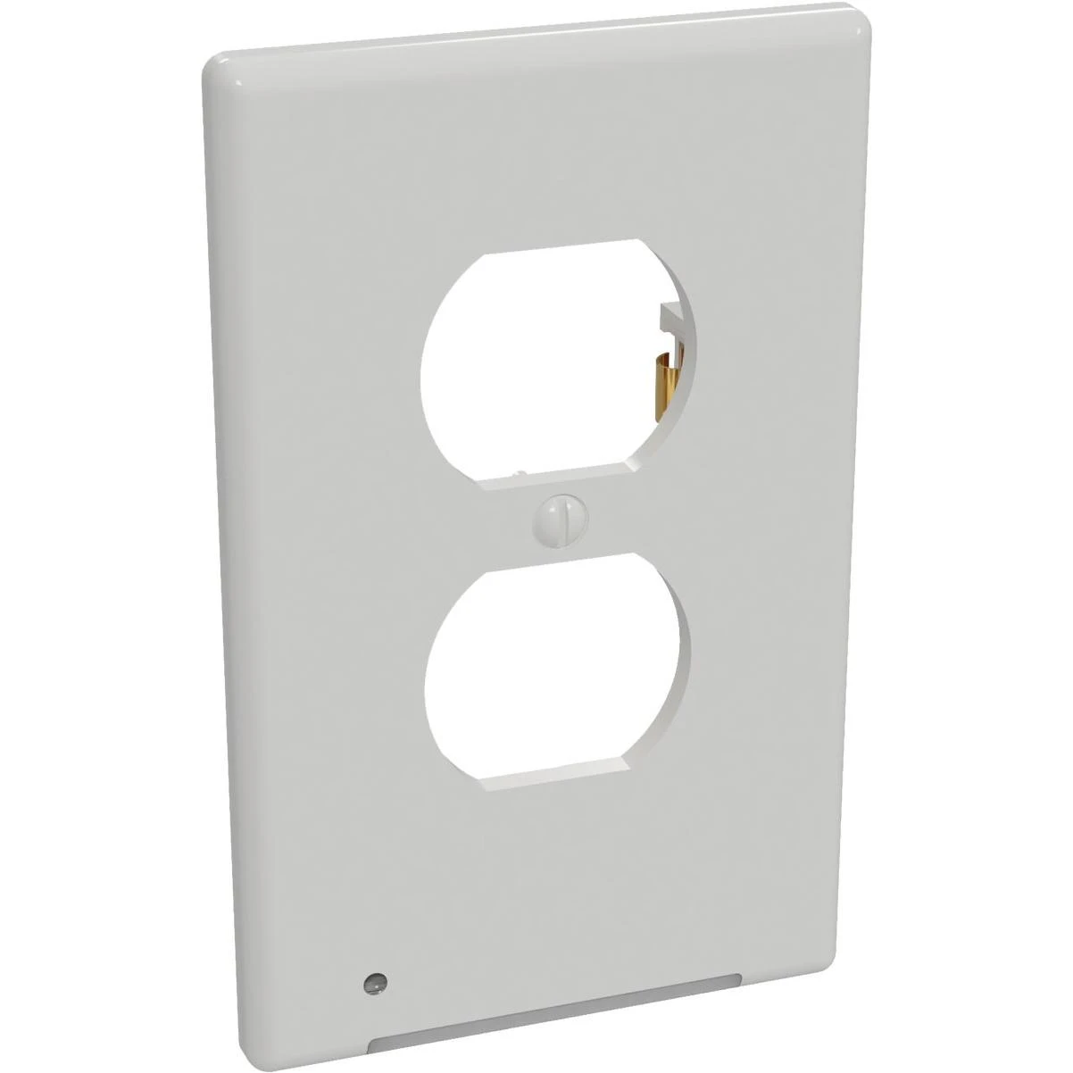 Lumicover 1-gang Plastic Nightlight Outlet Wall Plate, White