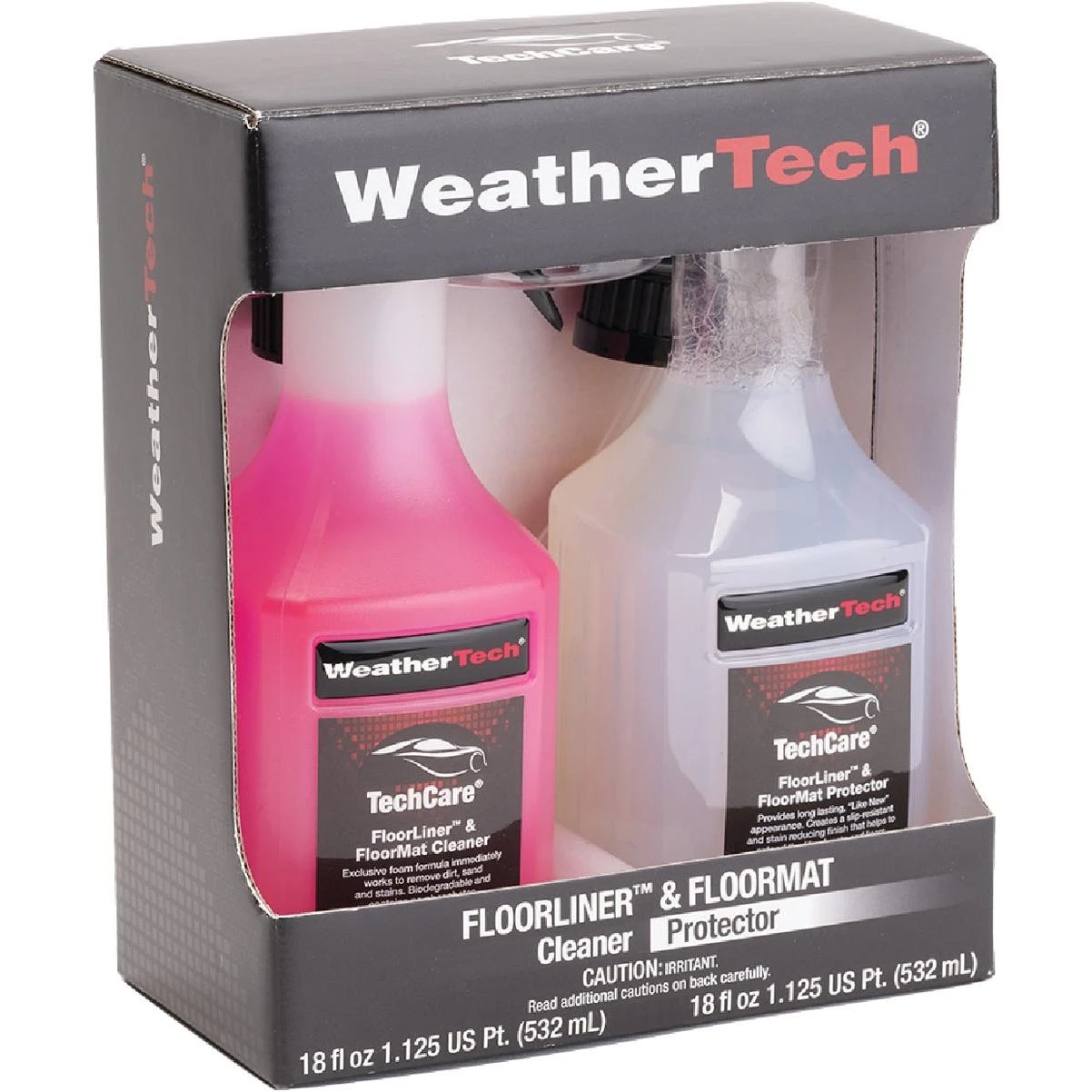 Techcare 18 Oz. Liquid Floorliner & Floormat Auto Interior Cleaner And 18 Oz. Liquid Protector Kit (2-pack)