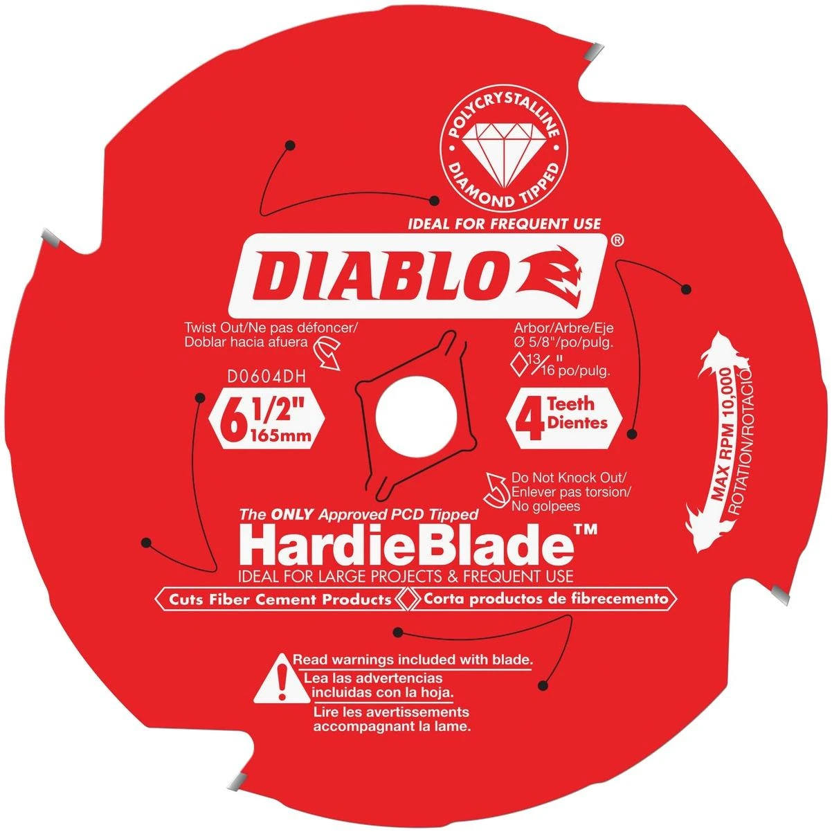 Hardieblade 6-1/2 In. 4-tooth Pcd Fiber Cement Circular Saw Blade
