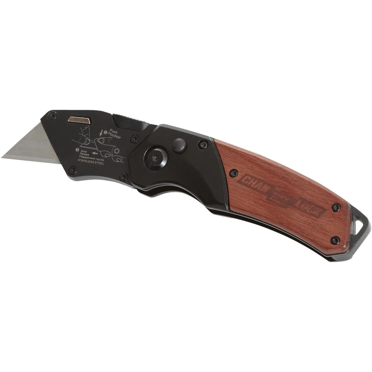 Wood Grip Folding Utility Knife