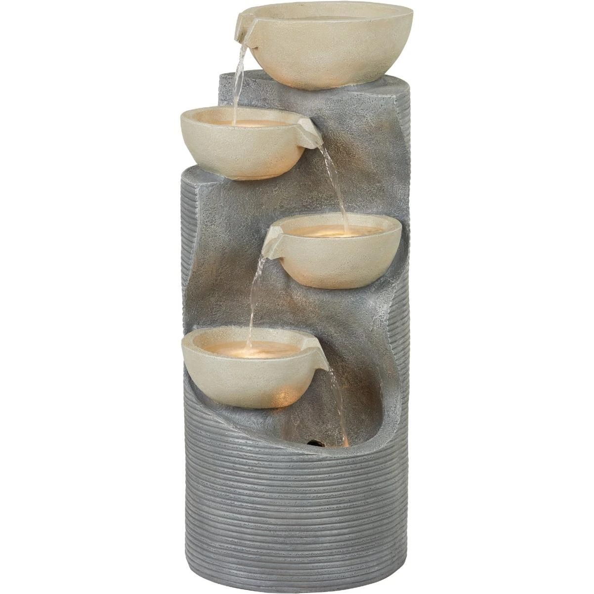 16 In. W. 35 In. H. X 16 In. L. Polyresin Bowl Fountain With Led