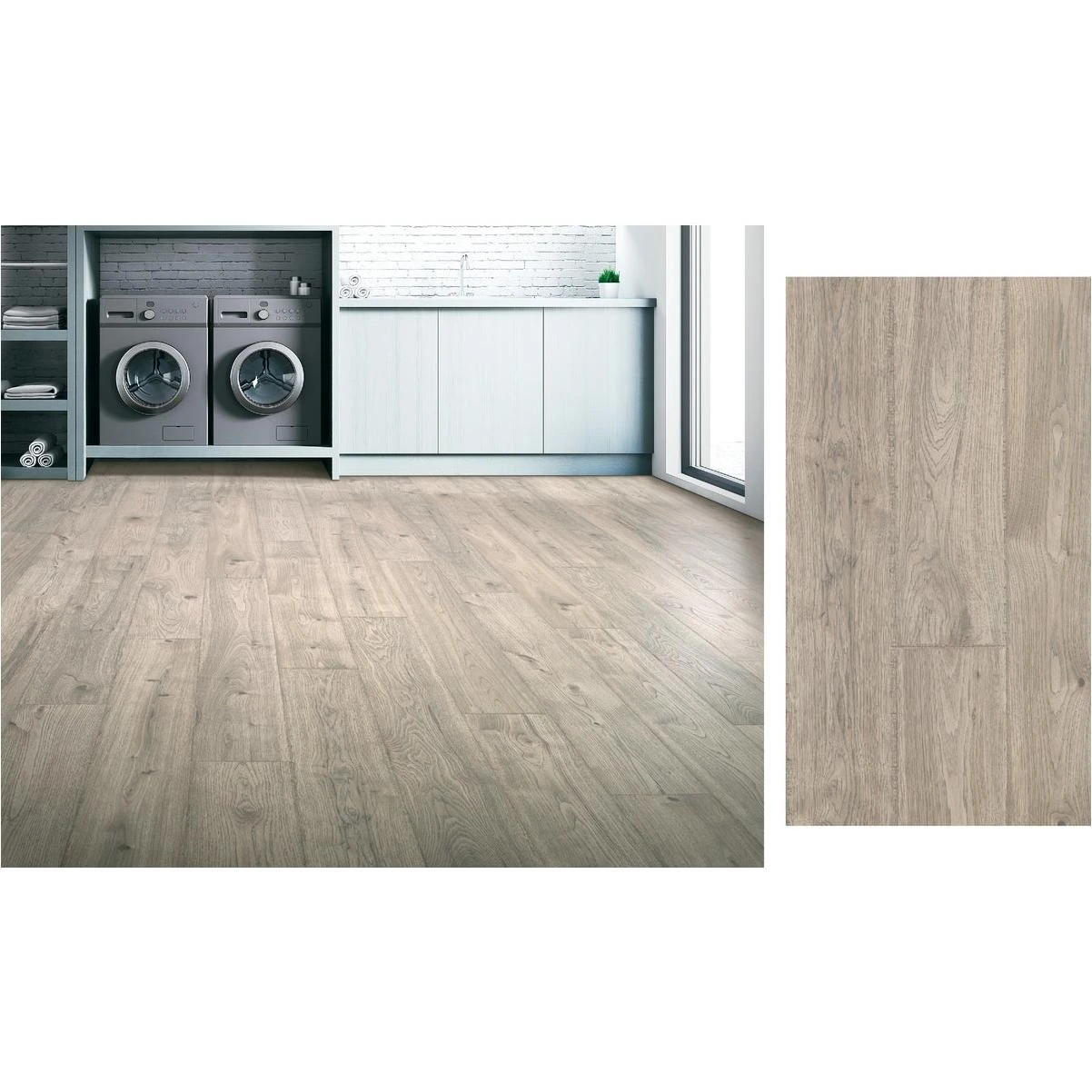 Revwood Plus Elderwood Asher Gray 7-1/2 In. W X 54-11/32 In. L Laminate Flooring (16.98 Sq. Ft./case)