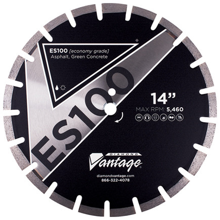 Diamond Vantage ES100 14 x .125 x 1/20mm Asphalt Value Plus Grade, Segmented Blade 12mm Seg
