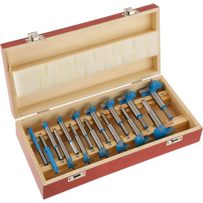 Shop Fox 15 Piece Forstner Bit Set 10mm to 50mm Carbide Hex Shank (DC1920)