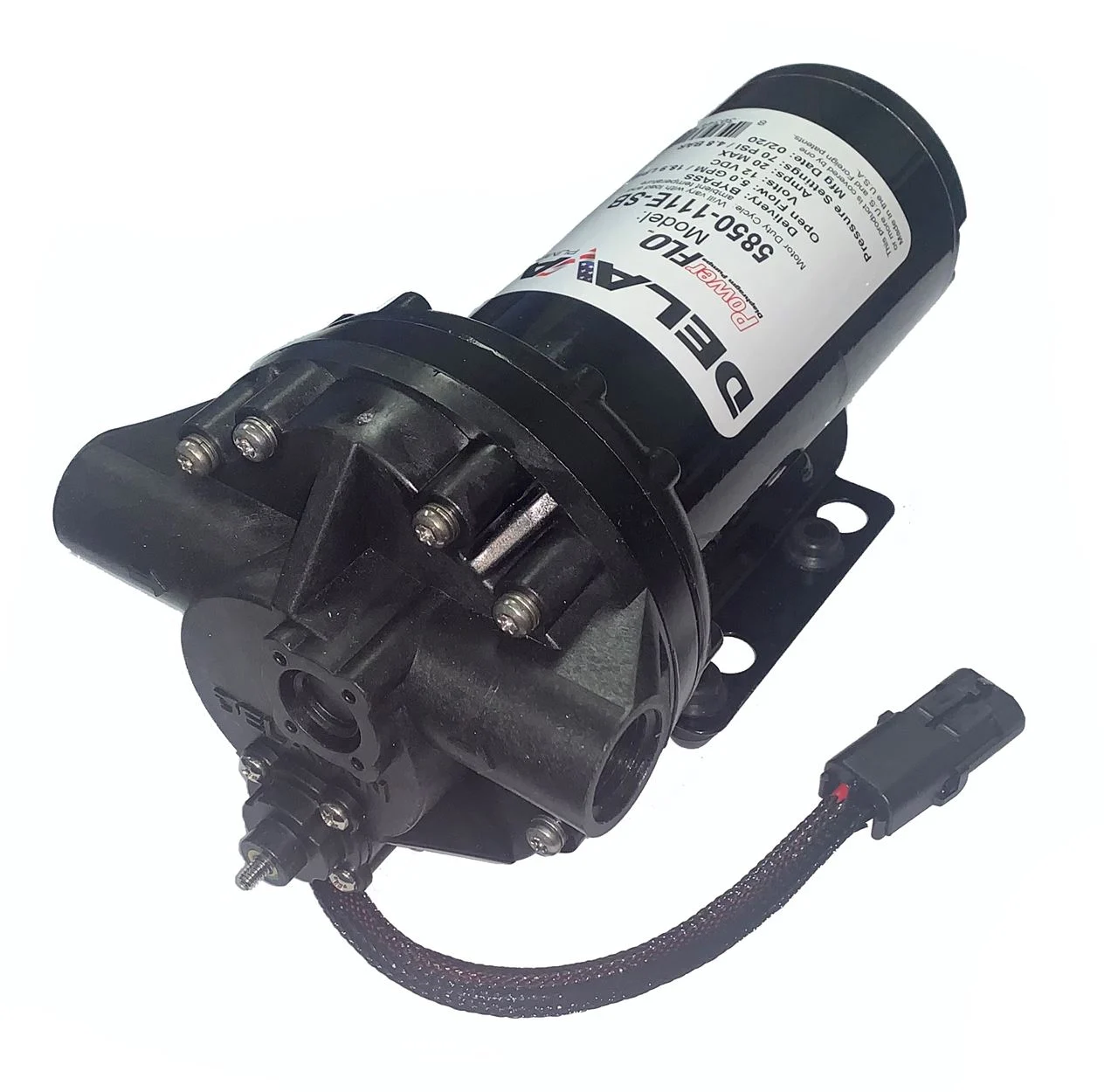 Delavan Diaphragm Pump 12V, 60PSI, 5.0GPM, BYP