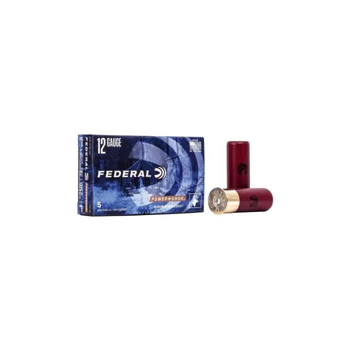 Federal Ammunition 12 Gauge 2-3/4″ 1-1/4 oz #4 Buck 5 Count