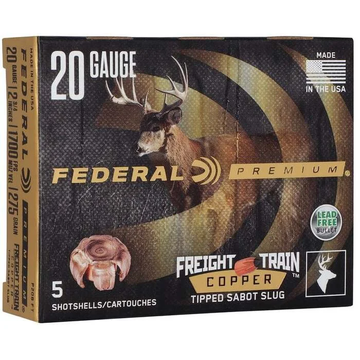 Federal Ammunition 20 Gauge 2-3/4″ 275 Grain Copper Tipped Sabot Slug 5 Count