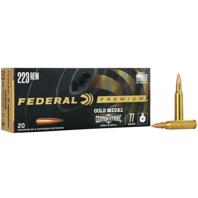 Federal Ammunition 223 Remington 77 Grain Centerstrke Jacketed Hollow Point 20 Count