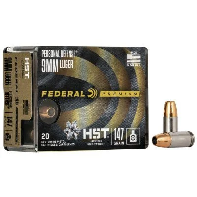 Federal Ammunition 9mm Luger 147 Grain HST Jacketed Hollow Point 20 Count